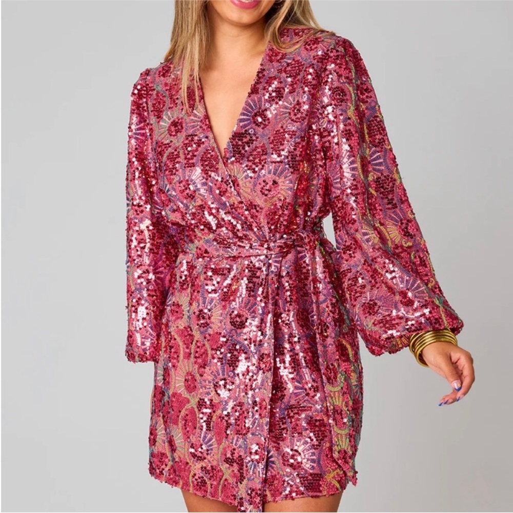 NWT Buddy Love "Adeline" Sequin Wrap Dress